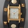 La Mer Collections Studded Wrap Rectangle Watch Black in Black (grey) - Lyst