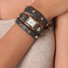 La Mer Collections Studded Wrap Rectangle Watch Black in Black (grey) - Lyst