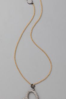 Marc By Marc Jacobs Love Edge Pave Heart Charm Necklace - Lyst
