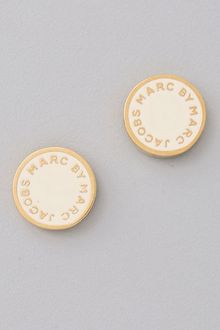 Marc By Marc Jacobs Logo Disc Stud Earrings - Lyst