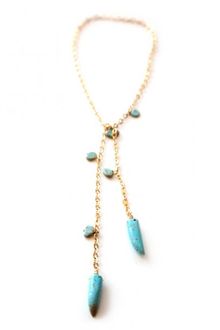 Mojee Design Turquoise Horn Necklace - Lyst