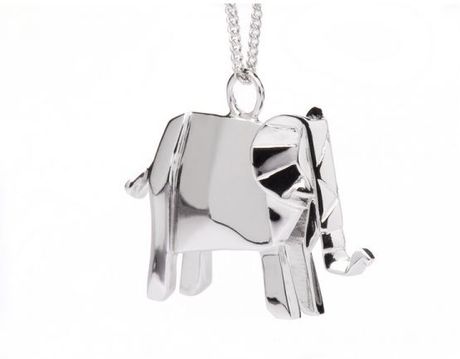 Origami Jewellery Necklace Elephant in Silver (elephant) - Lyst