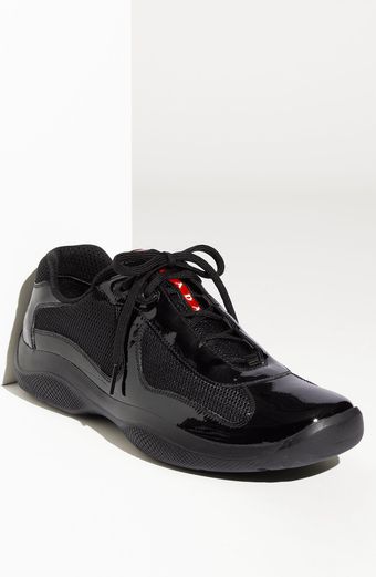 Prada Americas Cup Mesh & Patent Sneaker (men) - Lyst