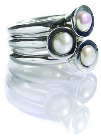Sikara & Co. Sikaras Three Pearl Positano Cocktail Ring - Lyst
