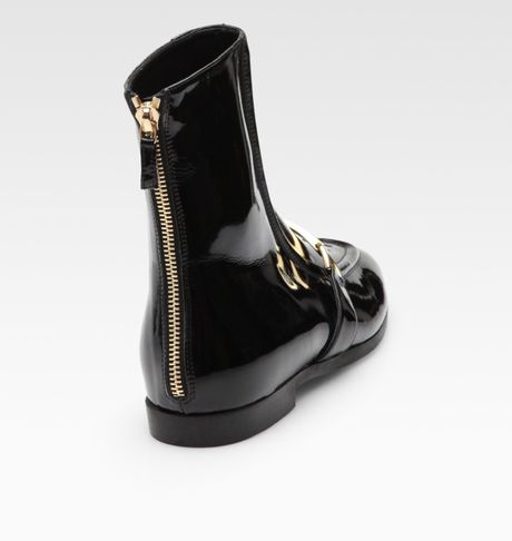 boots buckle mccartney stella ankle faux patent leather