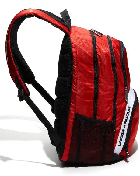under armour red and black backpack