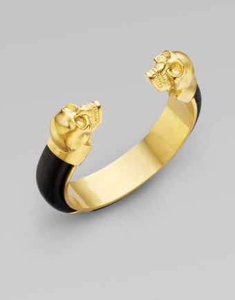 Alexander McQueen Twin Skull Cuff Bracelet - Lyst