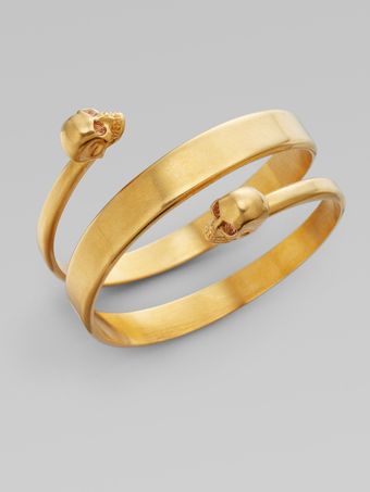 Alexander McQueen New Twin Cuff Bracelet/old Gold - Lyst