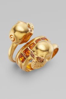 Alexander McQueen New Twin Ring/old Gold - Lyst