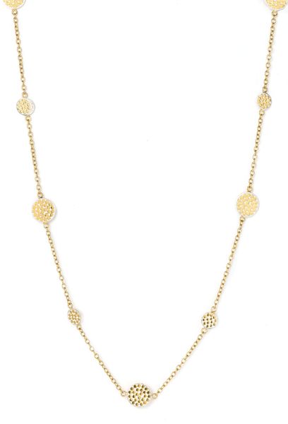 Anna Beck Bali Long Strand Disc Necklace in Silver (sterling silver/ gold) - Lyst