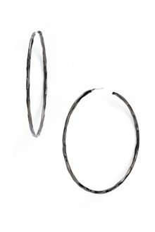 Argento Vivo Hammered Large Hoop Earrings - Lyst