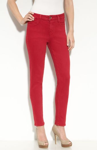 Blue Essence Eliot Skinny Denim Jeans (red Wash) - Lyst