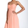 Donna Morgan Strapless Silk Chiffon Dress in Pink (peach fuzz) - Lyst