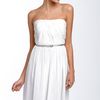 Donna Morgan Belted Chiffon Dress in White - Lyst