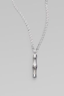 Gucci Sterling Silver Bamboo Necklace - Lyst