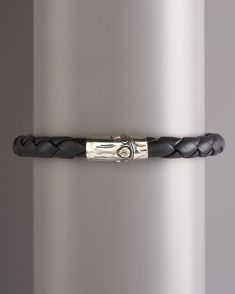John Hardy Leather Bracelet in Black for Men - Lyst