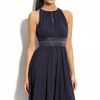 Js Boutique Cutaway Shoulder Beaded Jersey Dress in Blue (navy) - Lyst
