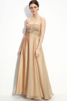 Js Collections Strapless Cationic Chiffon Gown - Lyst