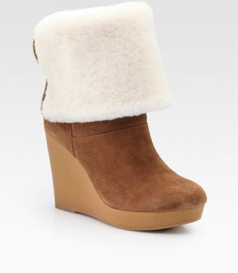 Kors By Michael Kors Horwich Sport Suede and Shearling Wedge Ankle Boots - Lyst