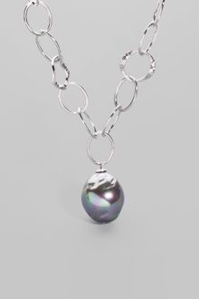 Majorica 22mm Grey Baroque Pearl Necklace - Lyst