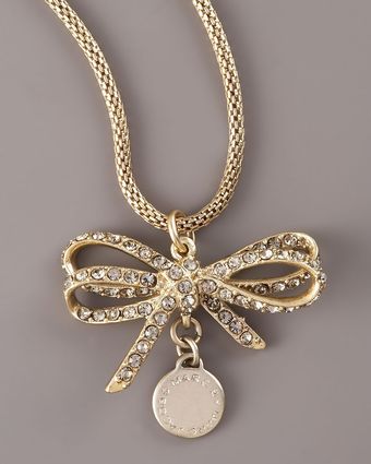 Marc By Marc Jacobs Pave Bow Pendant Necklace - Lyst
