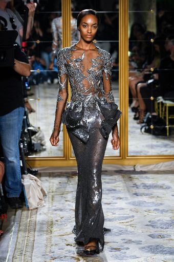 Marchesa Spring 2012 Silver Iridescent Gown  - Lyst
