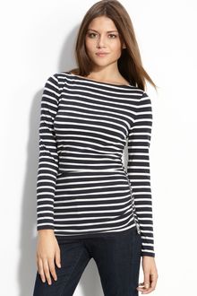 Michael by Michael Kors Ruched Stripe Top (petite) - Lyst