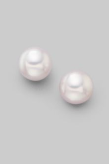 Mikimoto 7mm White Cultured Pearl & 18k White Gold Stud Earrings - Lyst