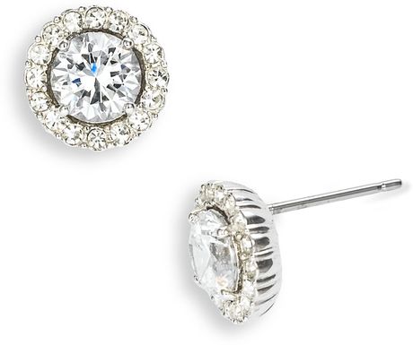 Nadri Round Cubic Zirconia Stud Earrings in Silver (rhodium) - Lyst