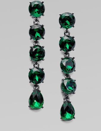 Oscar de la Renta Linked Crystal Drop Earrings - Lyst