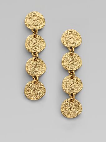 Oscar de la Renta Russian Gold Drop Earrings - Lyst