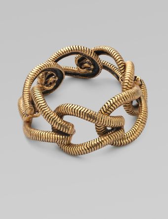 Oscar de la Renta Snake Scale Chain Bracelet - Lyst