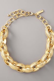 Oscar de la Renta Textured Link Necklace - Lyst