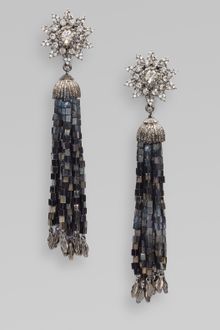 Oscar de la Renta Crystal Accented Tassel Earrings - Lyst