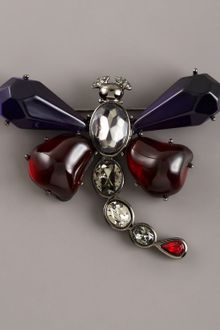 Oscar de la Renta Crystal & Resin Bug Brooch - Lyst