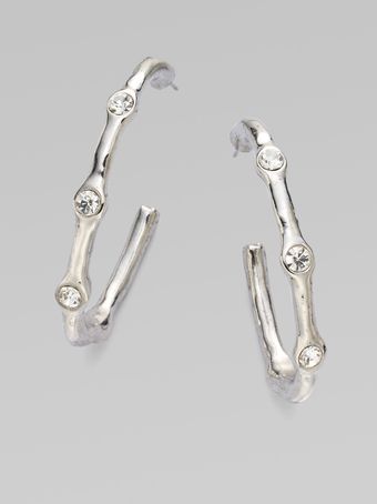 Oscar de la Renta Crystal Hoop Earrings/1¾ - Lyst