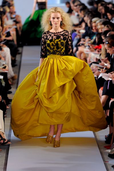 Oscar De La Renta Spring 2012 Sheer Floral Top in Black - Lyst
