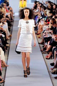 Oscar de la Renta Spring 2012 White Cap Sleeved Cardigan - Lyst