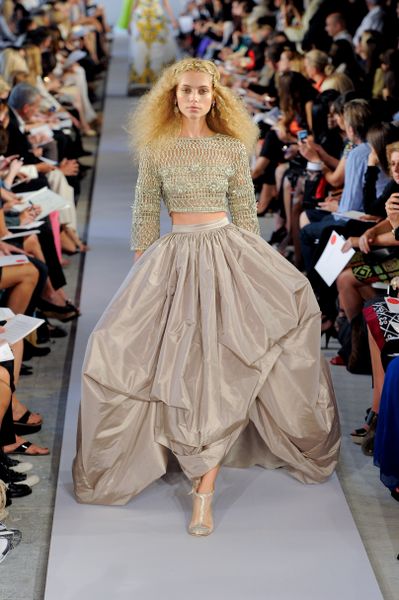 Oscar De La Renta Spring 2012 Metallic Crop Top  in Gold - Lyst