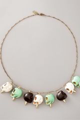 Pamela Love Multicolor Skull Necklace, 18l