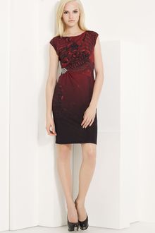 Roberto Cavalli Printed Cap Sleeve Dress - Lyst