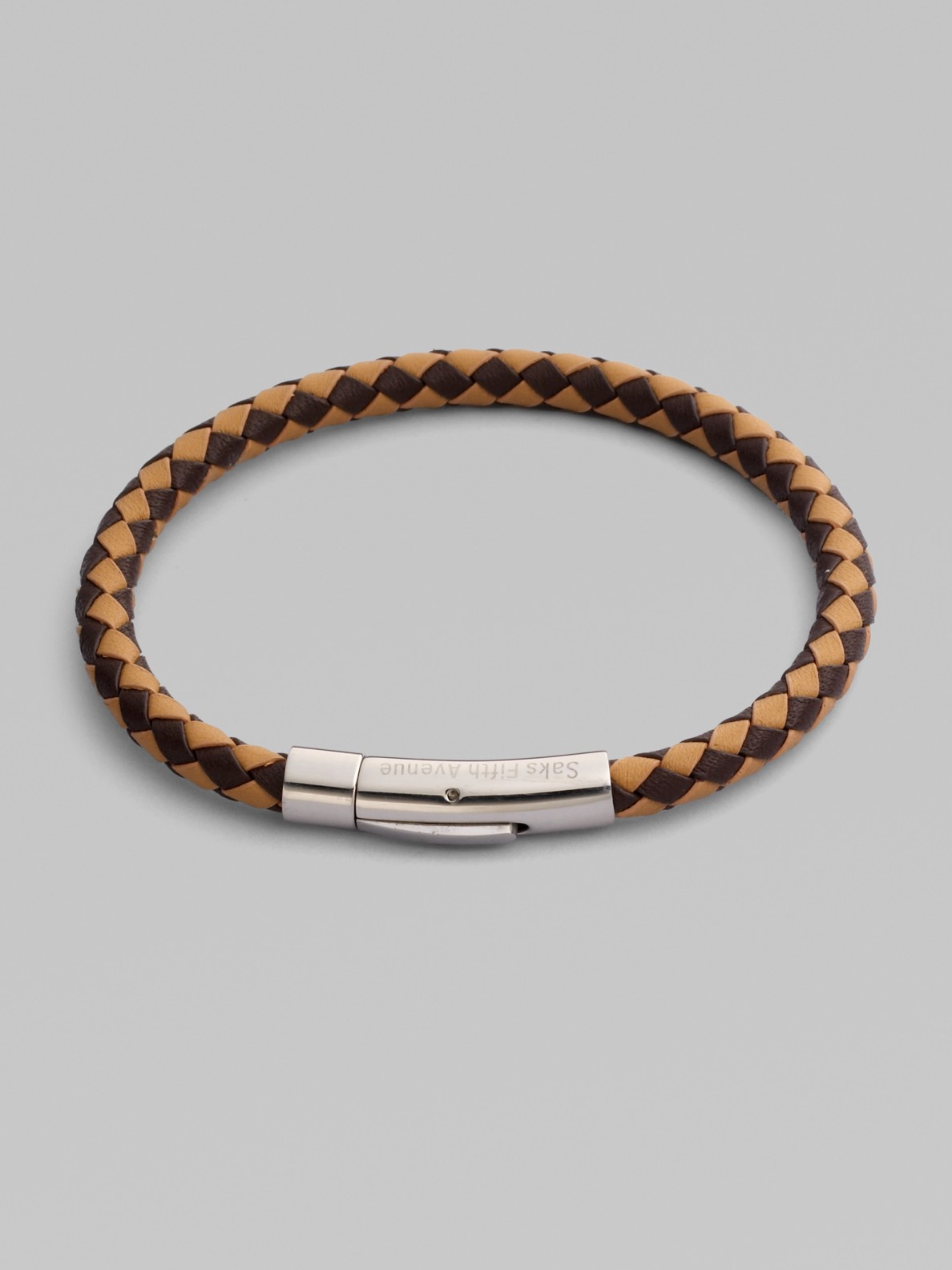 Saks Fifth Avenue Leather Bracelet in Brown for Men Lyst