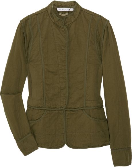 See By Chloé Cottontwill Military Jacket in Green - Lyst