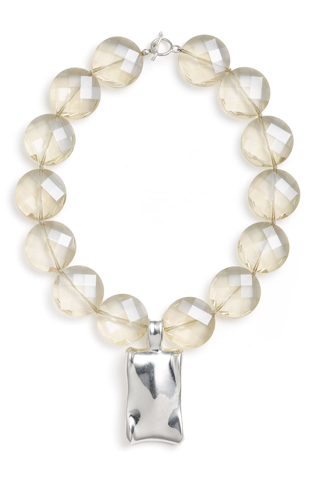 Simon Sebbag Glass Stone Statement Pendant Necklace in Silver (sterling