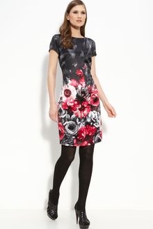 St. John Collection Dégradé Floral Print Satin Dress - Lyst