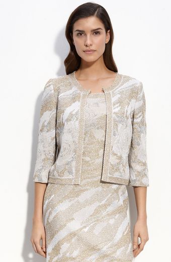 St. John Evening Rose Garden Metallic Jacquard Knit Jacket - Lyst