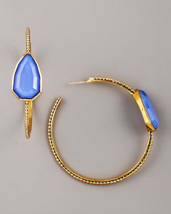 Stephen Dweck Blue Agate Cathedral Hoop Earrings - Lyst