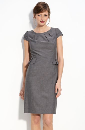 Tahari By Arthur S. Levine Sharkskin Sheath Dress - Lyst