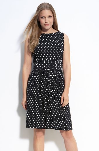 Taylor Dresses Polka Dot Jersey Dress - Lyst