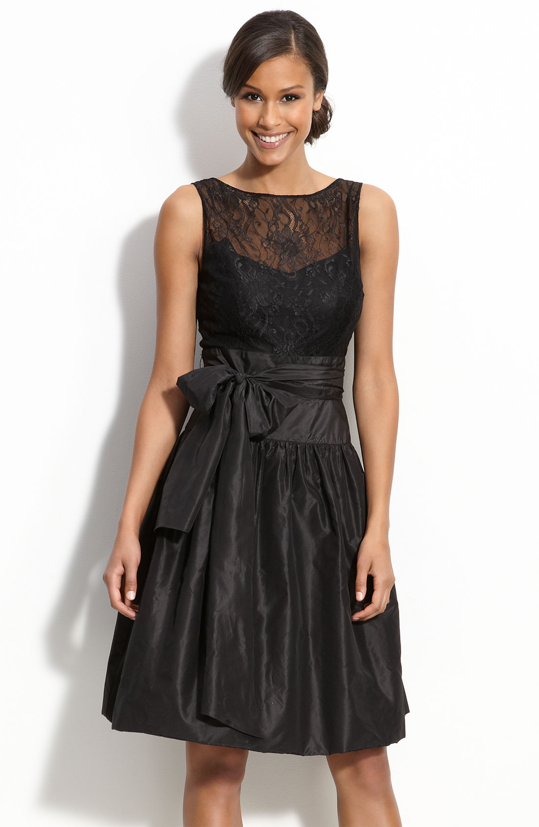 Teri Jon Lace And Taffeta Wrap Dress In Black Lyst 9693